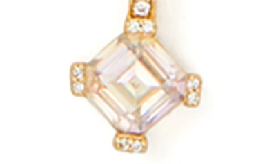 Kate Spade Mini Pendant Necklace In Clear/ Gold.