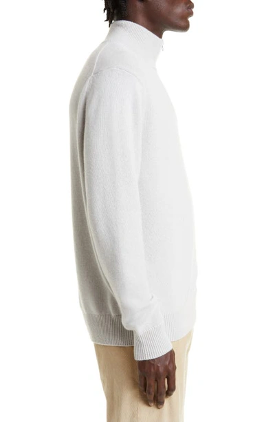 Shop Agnona Cashmere Quarter Zip Sweater In Ice