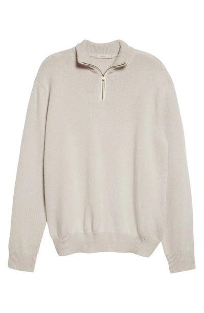 Shop Agnona Cashmere Quarter Zip Sweater In Ice