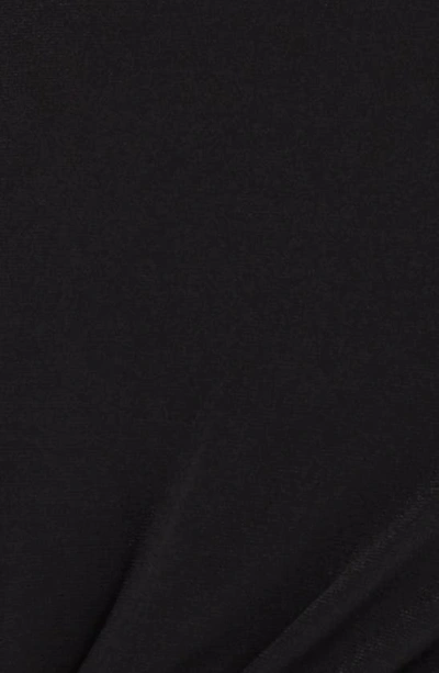 Connected Apparel Mock Wrap Gown In Black