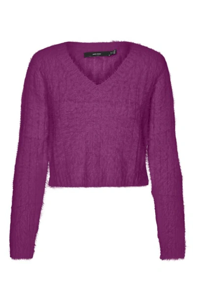 Shop Vero Moda Lapoilu V-neck Sweater In Wild Aster