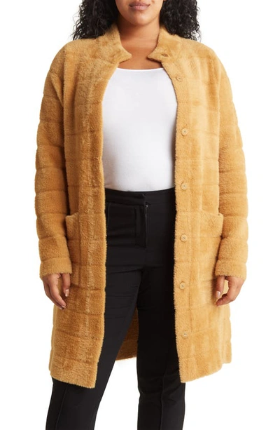 By Design Colette Faux Fur Coat In Iced Coffee
