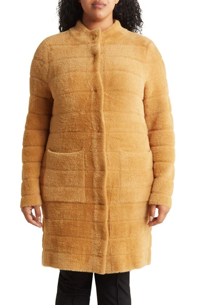 By Design Colette Faux Fur Coat In Iced Coffee