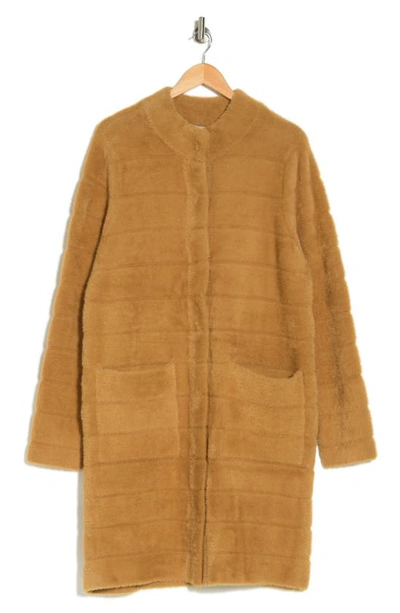 By Design Colette Faux Fur Coat In Iced Coffee