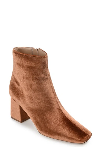 Shop Journee Collection Hazara Block Heel Bootie In Brown