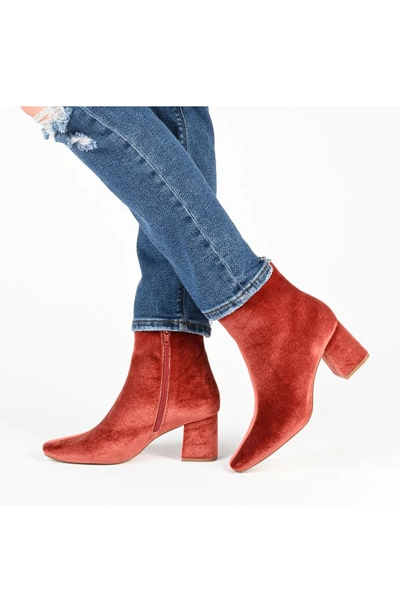 Shop Journee Collection Hazara Block Heel Bootie In Rust