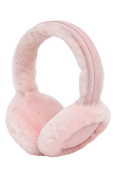 Shop Ugg Genuine Dyed Shearling Single U Ear Muffs In Pink Cloud