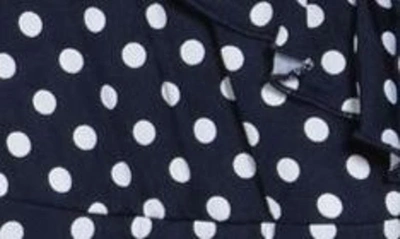 Shop Love By Design Viola Faux Wrap Mini Dress In Navy/ White Polka Dot