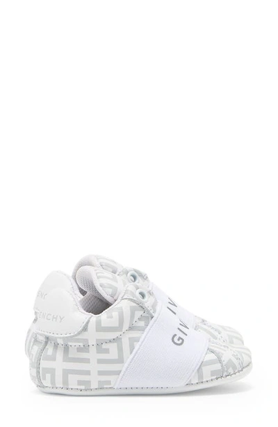 Shop Givenchy Logo Band Crib Shoe In White Grey