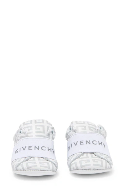 Shop Givenchy Logo Band Crib Shoe In White Grey