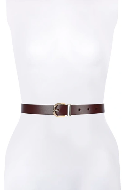 Kate Spade Reversible Leather Belt In Black/nickel