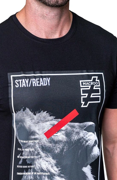 Maceoo Think Stretch Cotton Graphic Tee In Black