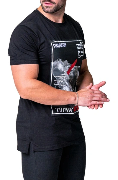 Maceoo Think Stretch Cotton Graphic Tee In Black