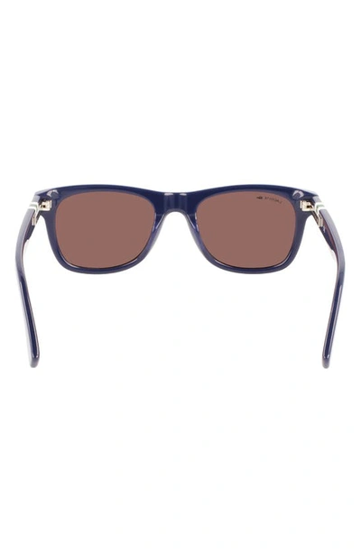 Lacoste 52mm Modified Rectangular Sunglasses In Blue
