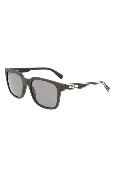 Shop Lacoste 55mm Modified Rectangular Sunglasses In Matte Black