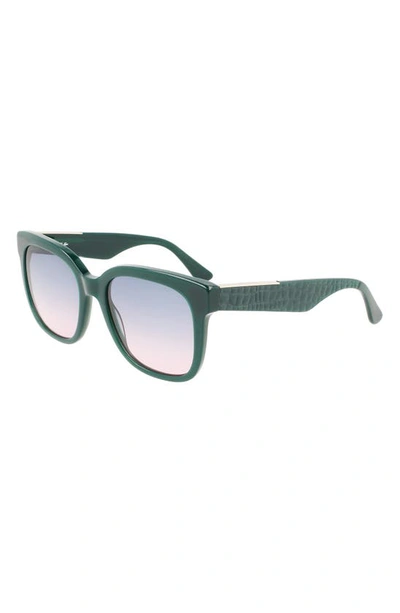 Shop Lacoste 55mm Gradient Rectangular Sunglasses In Opalin Green