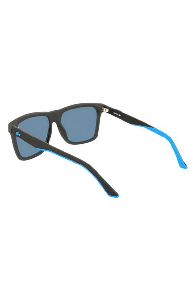 Lacoste 57mm Rectangular Sunglasses In Matte Black