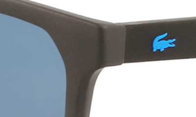 Lacoste 57mm Rectangular Sunglasses In Matte Black