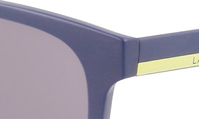 Shop Lacoste 54mm Modified Rectangular Sunglasses In Matte Blue