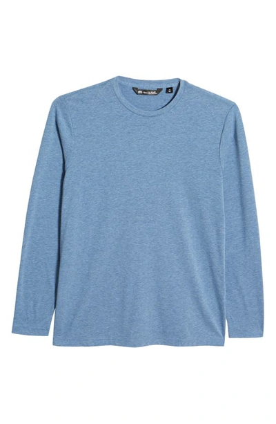 Travismathew The Crew Long Sleeve T-shirt In Heather Copen Blue