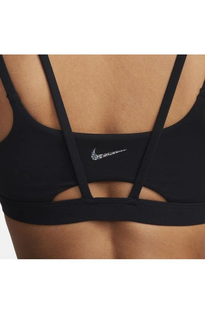 Shop Nike Dri-fit Alate Trace Sports Bra In Black/ Sail