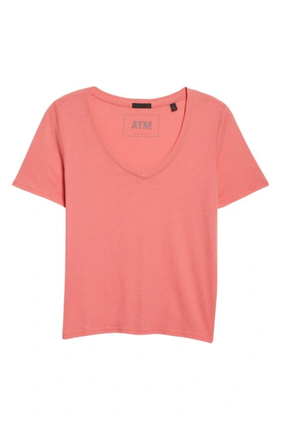 Shop Atm Anthony Thomas Melillo V-neck Cotton Jersey T-shirt In French Rose