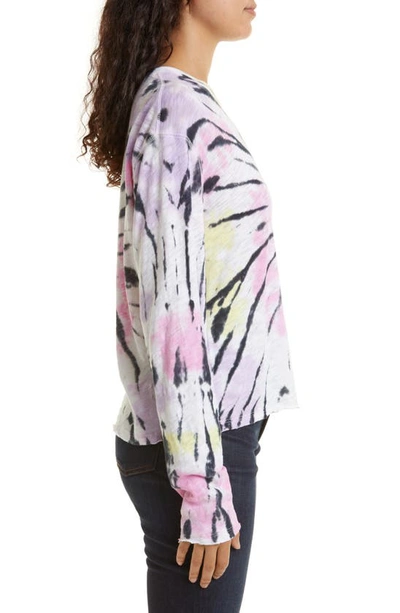 Shop Atm Anthony Thomas Melillo Destroyed Tie Dye Slub Jersey Tee In Orchid Combo