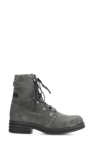 Shop Fly London Knot Suede Combat Boot In 006 Diesel Oil Suede