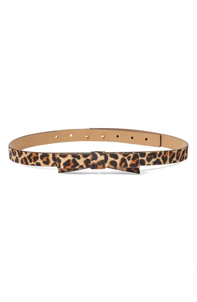 Shop Kate Spade Leopard Genuine Calf Hair Bow Belt In Lovely Leopard