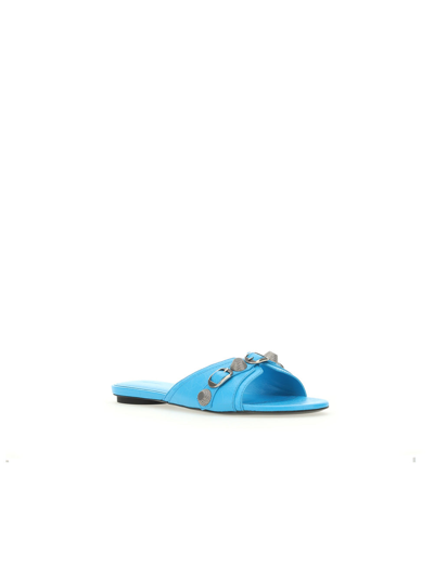 Shop Balenciaga Sandals In Cyan