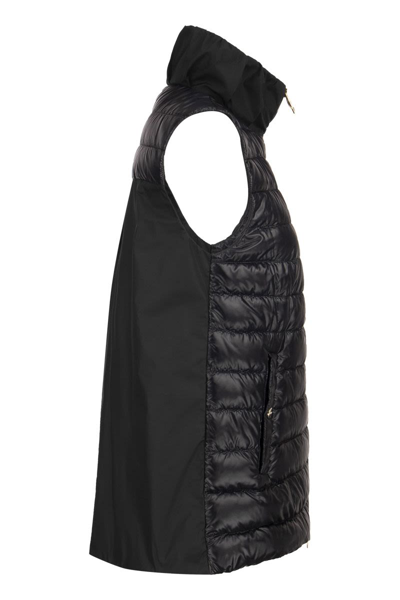 Shop Herno Ultralight Waistcoat With Techno Taffeta Back In Black