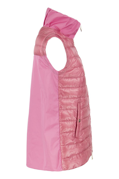 Shop Herno Ultralight Waistcoat With Techno Taffeta Back In Big Bubble