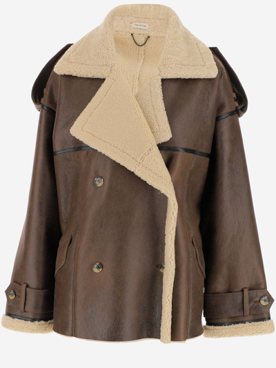 Shop The Mannei Jordan Shearling Jacket In Marrone