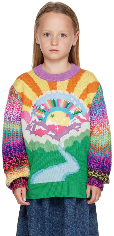 Shop Stella Mccartney Kids Multicolor Embroidered Rainbow Sweater In 999 Multi