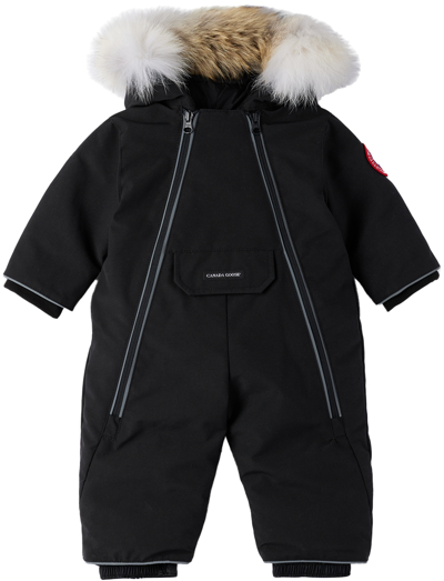 Shop Canada Goose Baby Black Down Shearling Snowsuit