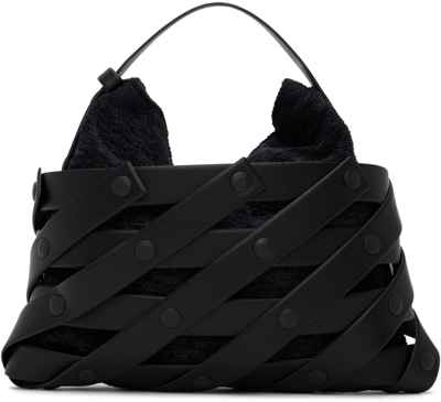 Shop Issey Miyake Black Small Spiral Grid Bag In 15 Black