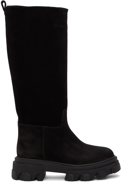 Shop Gia Borghini Black Perni 07 Suede Boots In 5000 Black