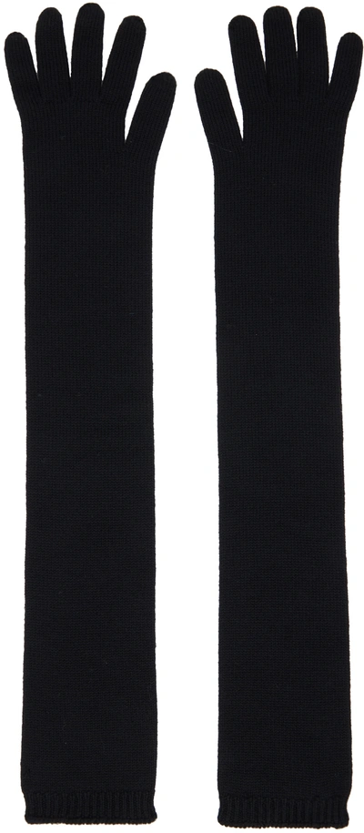 Shop Max Mara Black Negus Gloves In 006 Black