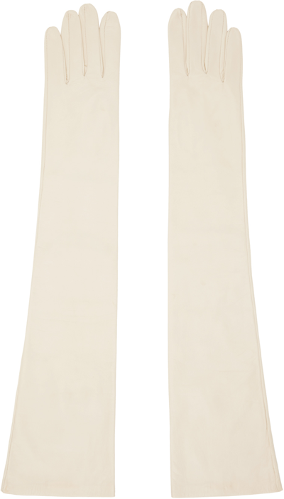 Shop Jil Sander Off-white Long Gloves In 271 Cream