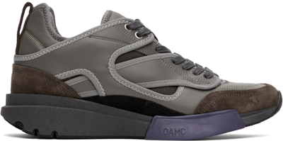 Shop Oamc Gray Aurora Runner Sneakers In 536 Lilac