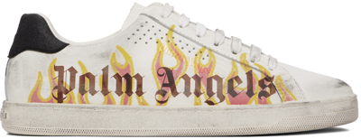 Shop Palm Angels White Palm One Spraypaint Sneakers In White Yellow