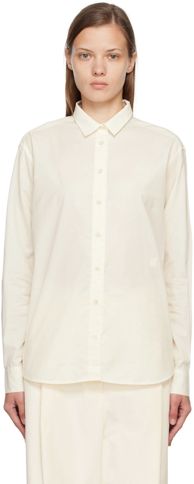 Shop Totême Off-white Signature Shirt In 184 Macadamia