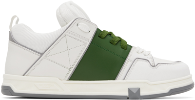 Shop Valentino White & Green Open Skate Sneakers In 6tx Bianco-fern Gree