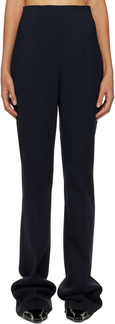 Sportmax Navy Elleni Trousers In 006 Midnight Blue