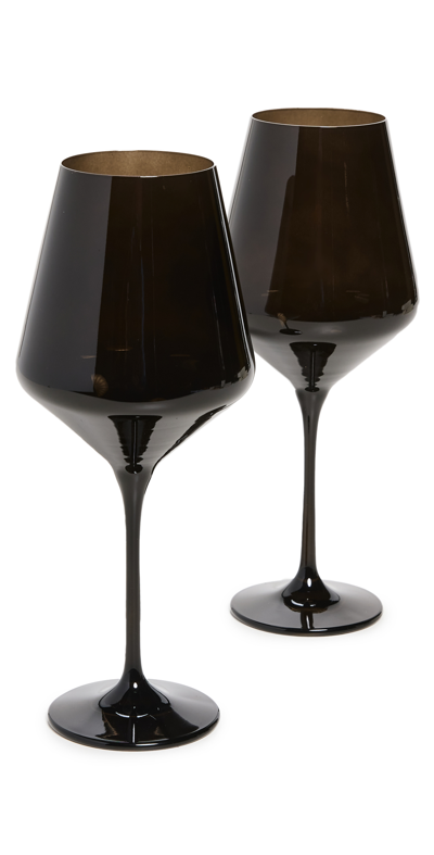 Shop Estelle Colored Glass Stemware Set Of 2 Black