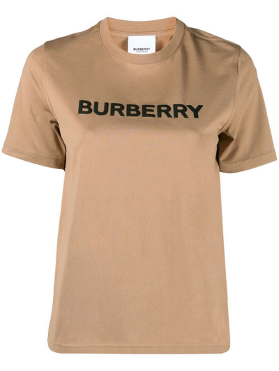 Shop Burberry Horseferry Logo-print T-shirt In Brown