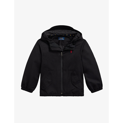 Shop Ralph Lauren Portland Logo-embroidered Hooded Recycled-polyester Jacket 4-7 Years In Black