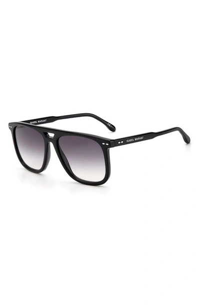 Shop Isabel Marant 56mm Gradient Flattop Sunglasses In Black / Grey Shaded