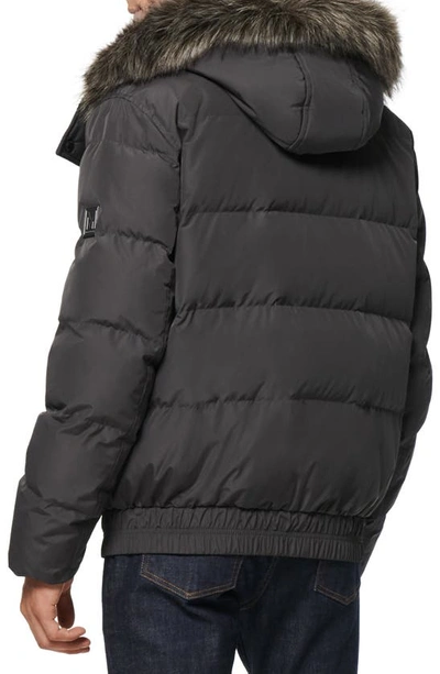 Shop Marc New York Umbra Faux Fur Trim Quilted Jacket In Charcoal