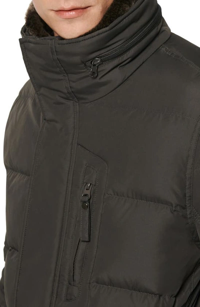 Marc New York Horizon Down & Feather Coat With Faux Fur Collar In Smoke